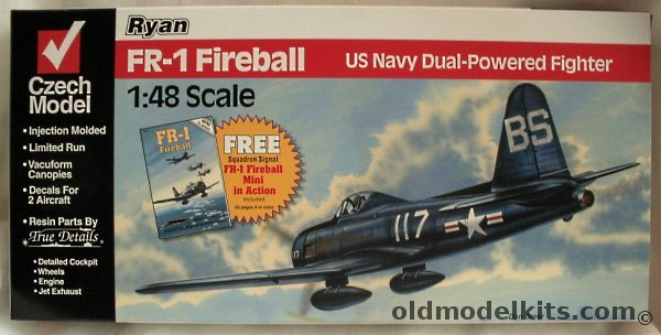 Czech Model 1/48 Ryan FR-1 Fireball - With Squadron In Action Book, 4815 plastic model kit